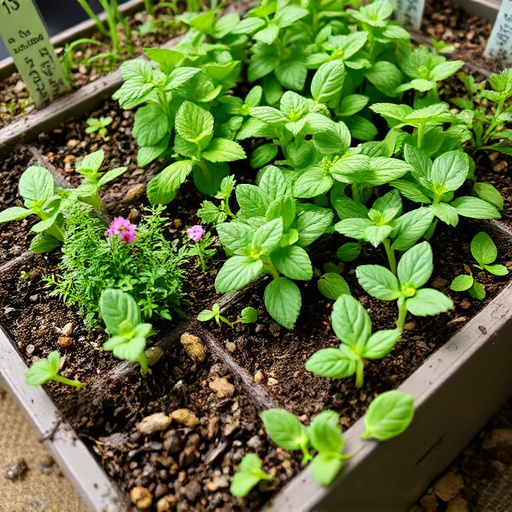 Variety of seeds in garden tray