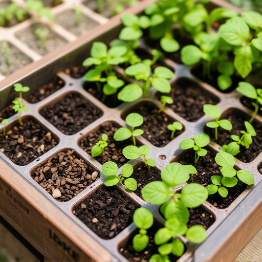 Variety of seeds in garden tray