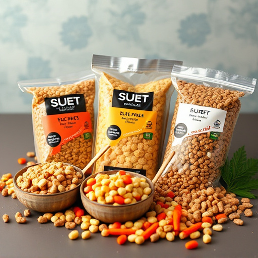 Variety of suet pellet flavours displayed