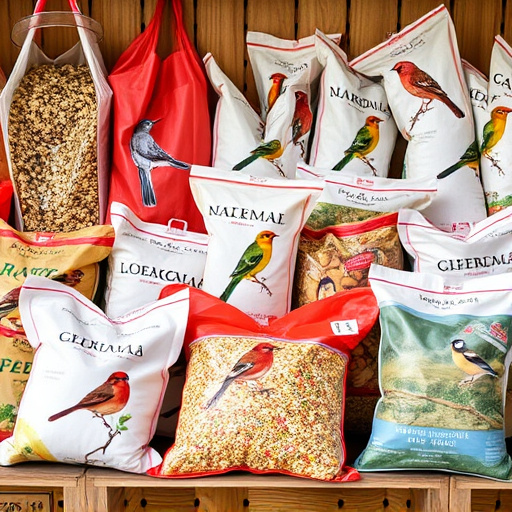 Variety of wild bird seed bags