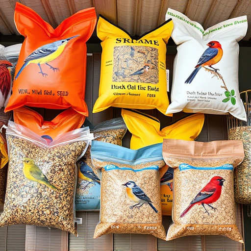 Variety of wild bird seed bags