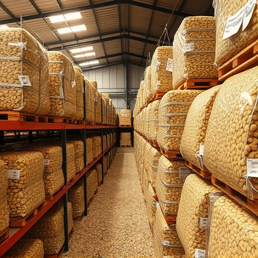 Warehouse full of suet pellet stock