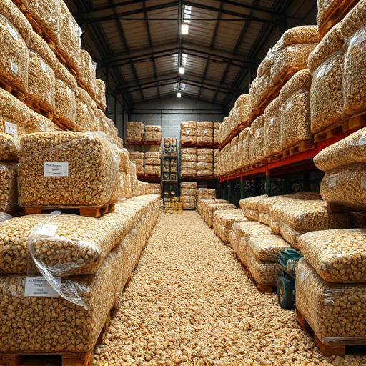 Warehouse full of suet pellet stock