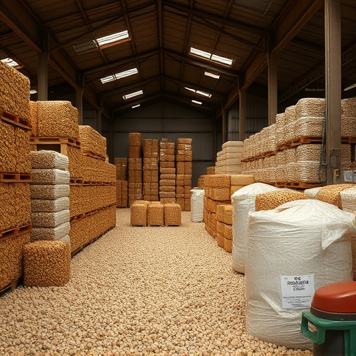 Warehouse full of suet pellet stock
