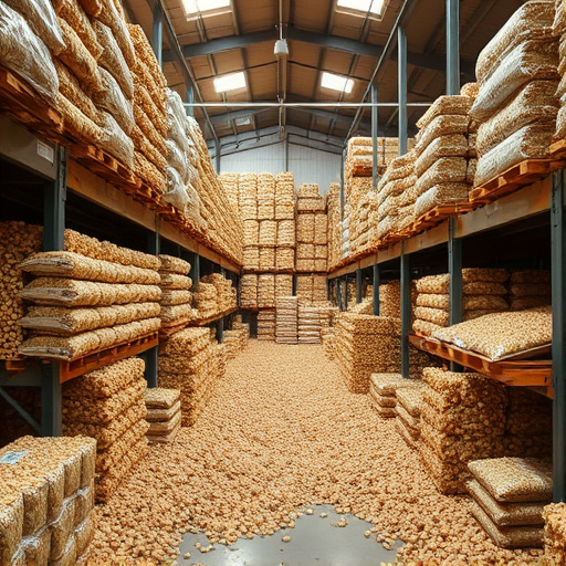 Warehouse full of suet pellet stock