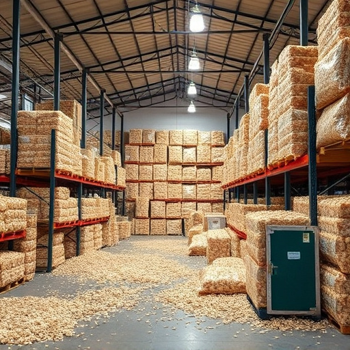 Warehouse full of suet pellet stock