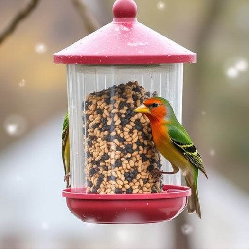 Weatherproof feeder protecting bird seed