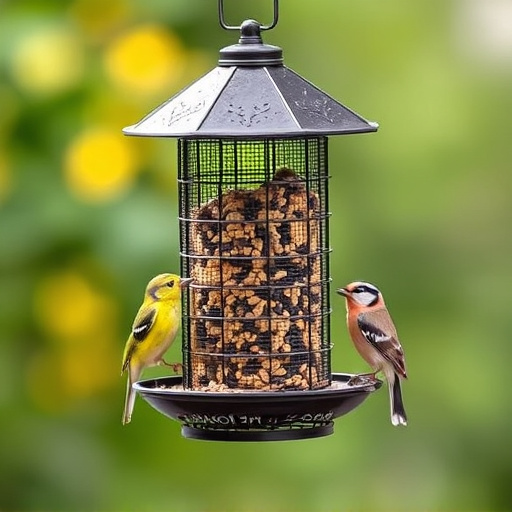Weatherproof feeder protecting bird seed