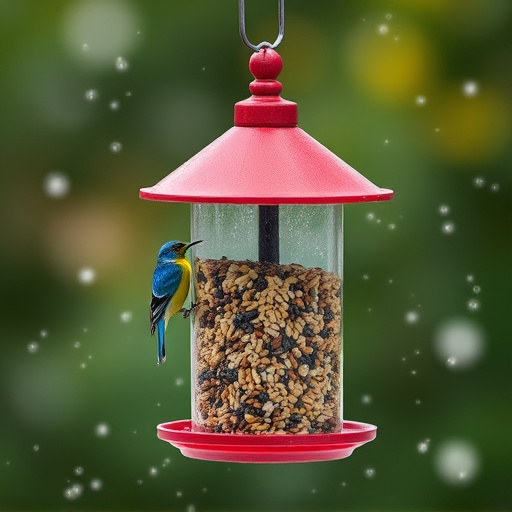Weatherproof feeder protecting bird seed