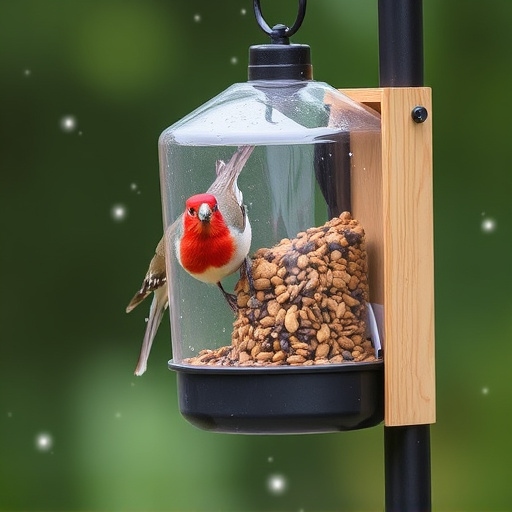 Weatherproof feeder protecting bird seed