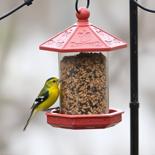Weatherproof feeder protecting bird seed