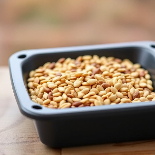 Wheat-free seed blend in feeding tray