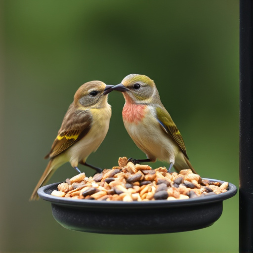 Wheat-free wild bird food in feeder