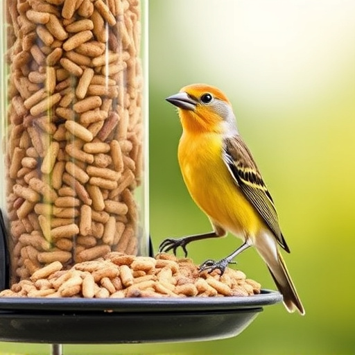 Wheat-free wild bird food in feeder
