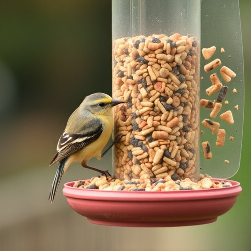 Wheat-free wild bird food in feeder