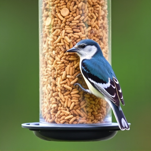 Wheat-free wild bird food in feeder
