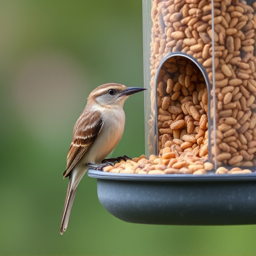 Wheat-free wild bird food in feeder