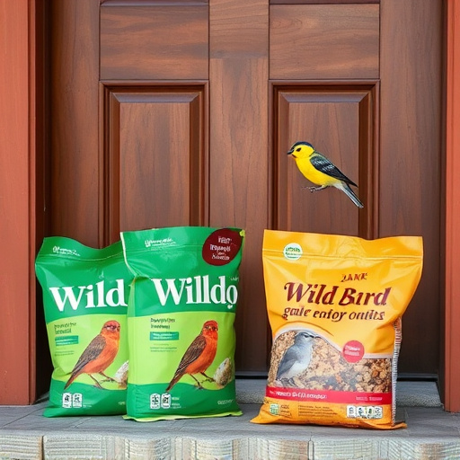 Wild bird food package at front door