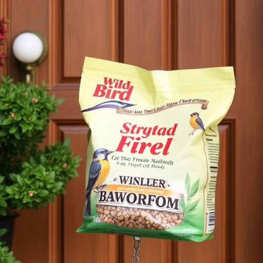 Wild bird food package at front door
