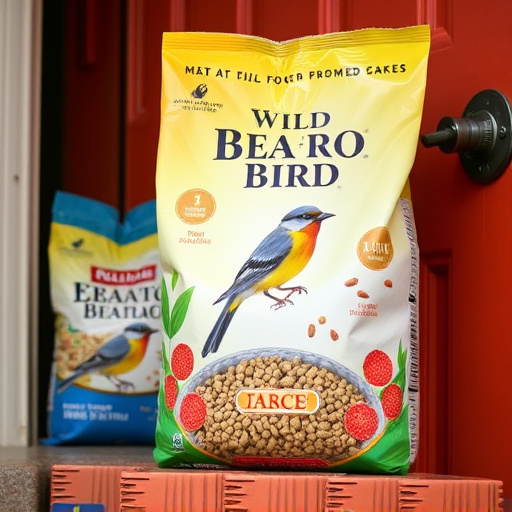 Wild bird food package at front door