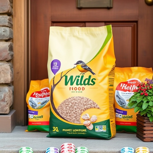 Wild bird food package at front door