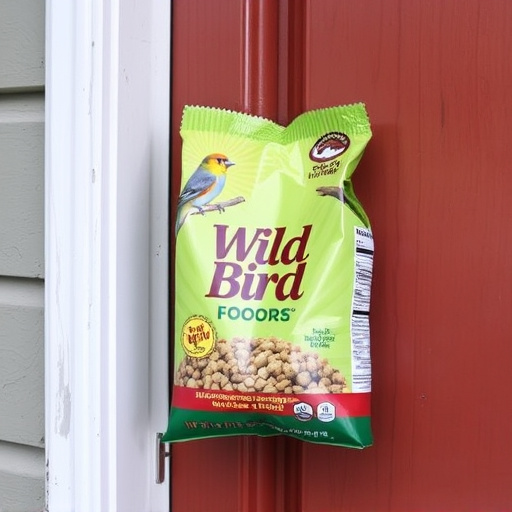Wild bird food package at front door