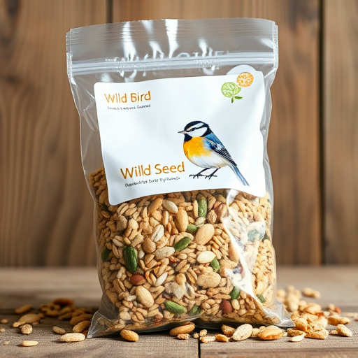Wild bird seed mix in packaging