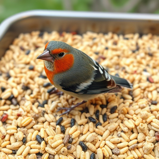 Wild bird seed mix on tray