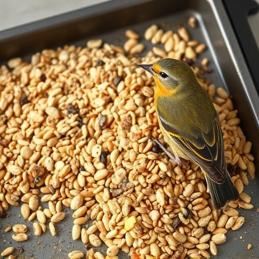 Wild bird seed mix on tray