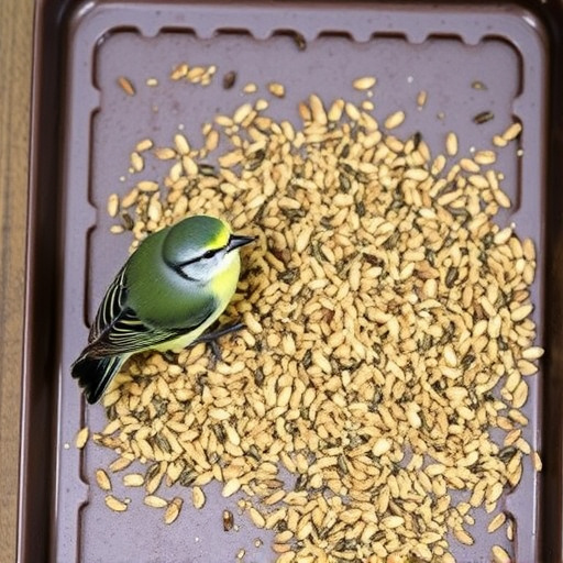 Wild bird seed mix on tray