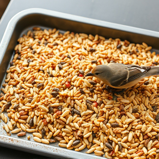 Wild bird seed mix on tray