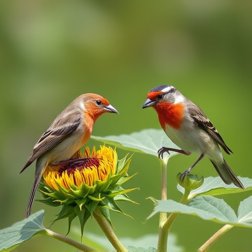 Wild birds eating sunflower hearts