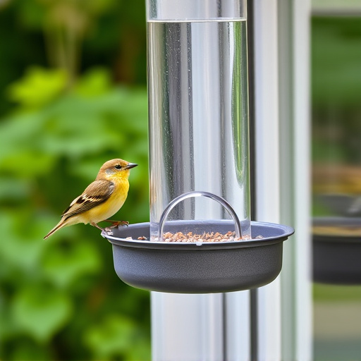 Window feeder attracting garden birds