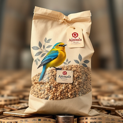 Bag of bird seed with delivery tag