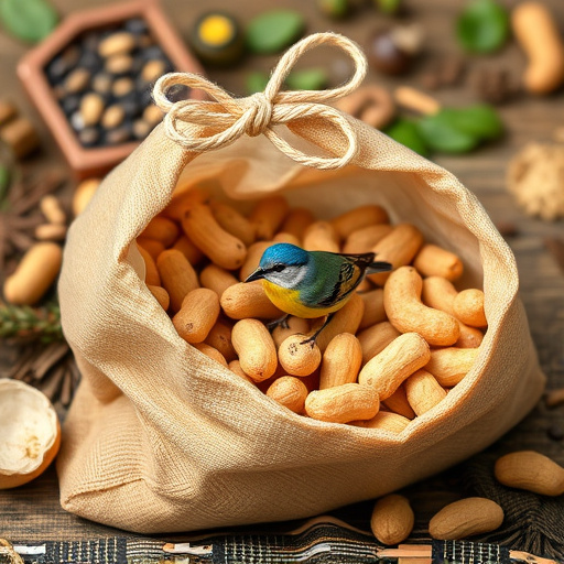 Bag of peanuts for wild birds