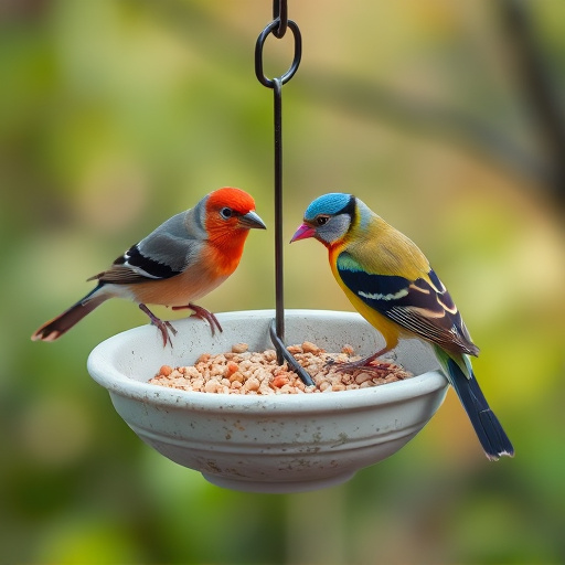 Bird feeding bowl with no wheat food