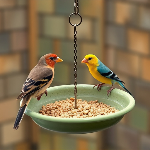 Bird feeding bowl with no wheat food