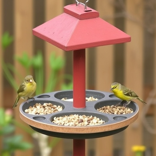 Bird feeding station with seed trays