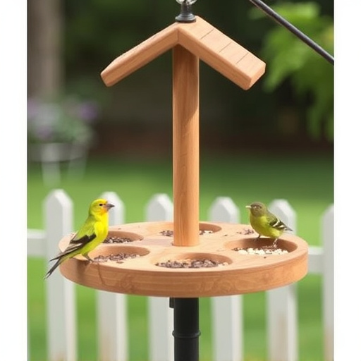Bird feeding station with seed trays