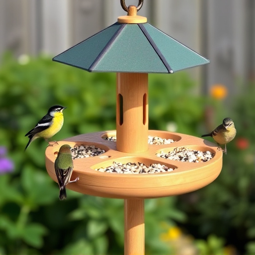 Bird feeding station with seed trays