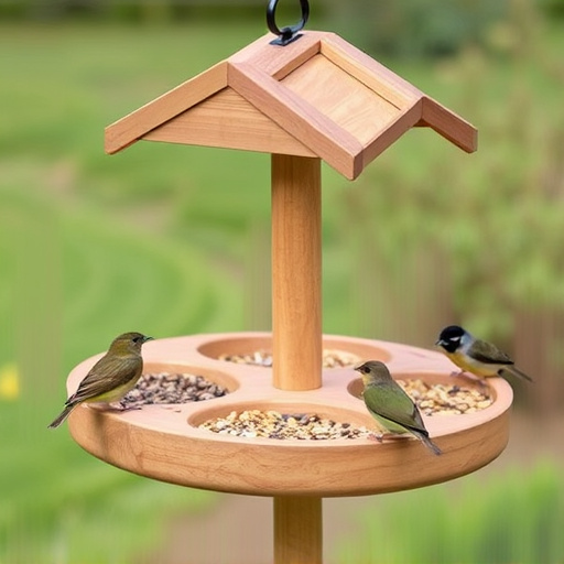 Bird feeding station with seed trays