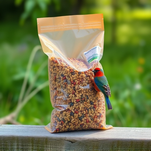 Bird seed bulk packaging outdoors