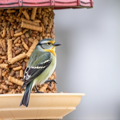 Birds using feeder without seed mess