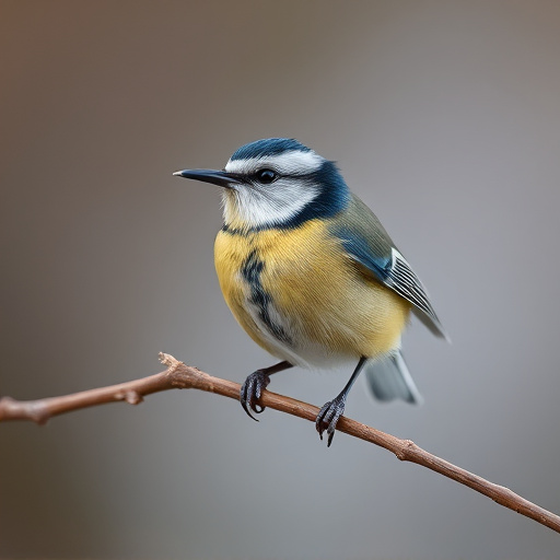 Blue tit holding seed in its beak