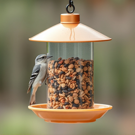 Clean bird feeder filled with seed mix