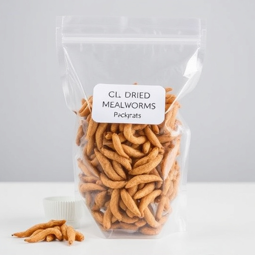 Clear bag of dried mealworms UK