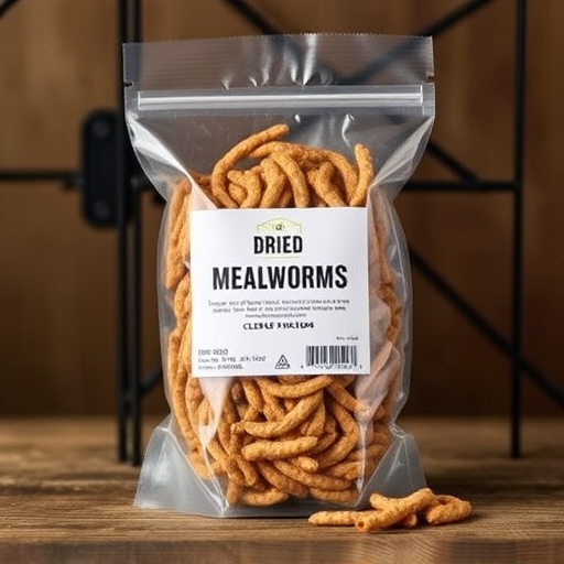 Clear bag of dried mealworms UK