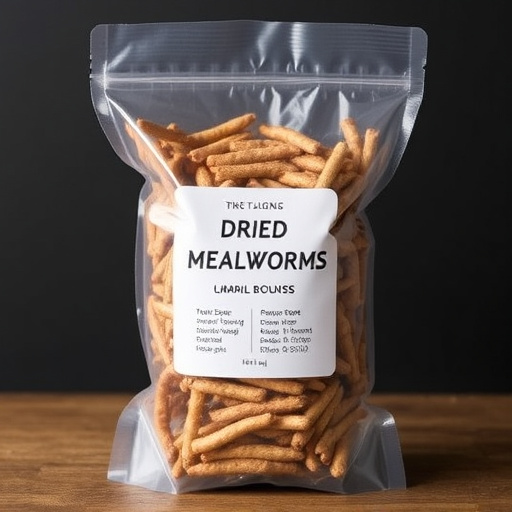 Clear bag of dried mealworms UK