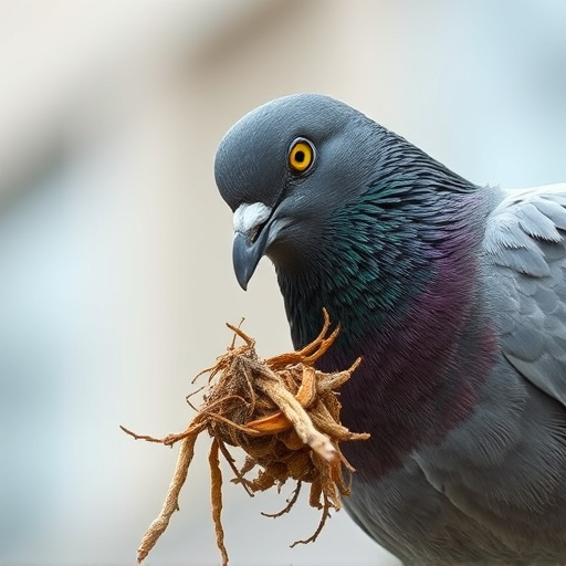 Close-up of anti-pigeon feeding mechanism