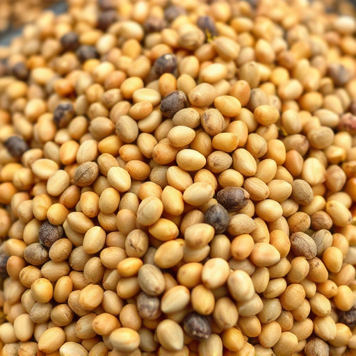 Close-up of niger seed pile